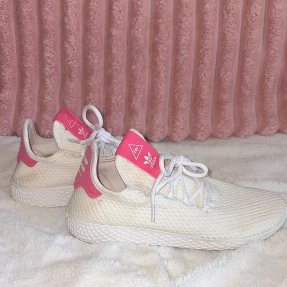 Adidas Men’s White and Pink Sneakers - Picture 3 of 7